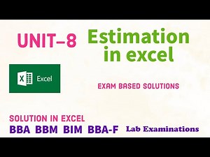 Estimation in Business Statistics Explained IN EXCEL |Numerical Solutions, BBA BBM BIM BBA-F| TU |