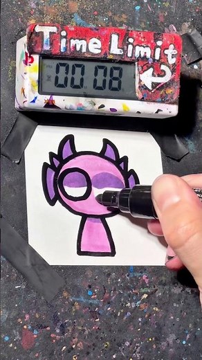 【ASMR】Drawing Durple(Sprunki Pyramixed) in 40 Sec