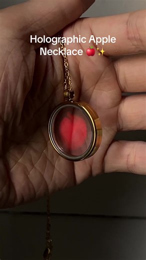 Handmade Holographic Apple Necklace for Unique Style