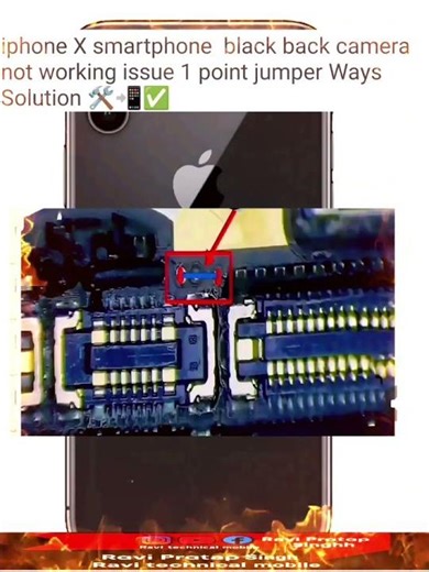 iphone X smartphone black back camera not working issue 1 point jumper Ways Solution 🛠️📲✅ravi