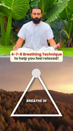 4-7-8 breathing to feel relaxed Inhale for 4 seconds (nose). Hold for 7 seconds. Exhale for 8 seconds (mouth). This is the 4-7-8 breathing technique, also known as the “Relaxing Breath.” Repeat for 2 minutes and experience the calmness. How do you feel? Video @daily_breathing . . #breath #breathing #breathingexercises #innerpeace #relaxation #yoga #meditation | Yoga with Yaduveer