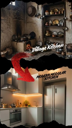 “This Village Kitchen Turned Into a Stunning Modular Kitchen 😍🔥” #hometransformation#kitchen #home
