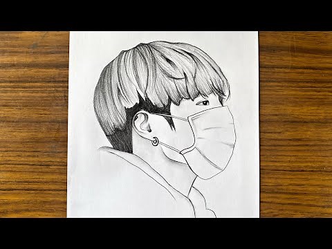 How to draw BTS Jungkook | Jungkook sketch step by step | Easy drawings for beginners