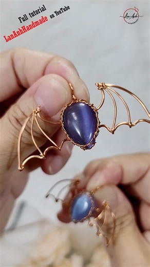 Lan Anh Handmade | Bat pendant - Free tutorial here https://youtu.be/uzD2MmcqEzk | Instagram