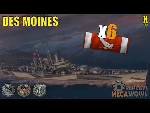 Cruiser Des Moines 6 Kills & 148k Damage | World of Warships Gameplay