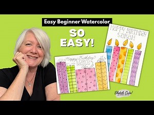 Easy Watercolor & Line Art Birthday Cards for Beginners-Paint Along with Ronnie!