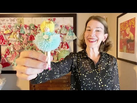 Pompom Ballerina Clothespin Doll Christmas Ornament