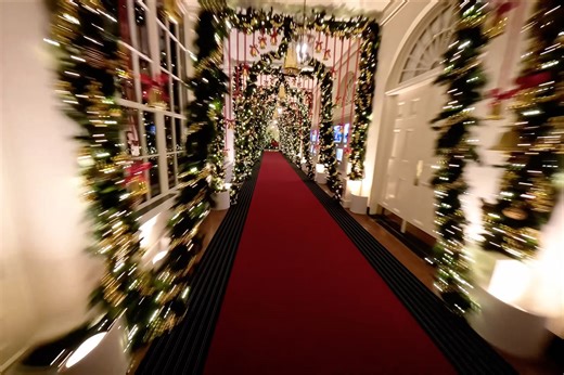 Skilled Drone Pilot Films Tour of Several Rooms in the White House on Christmas