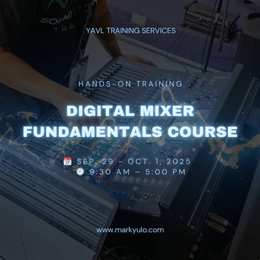 1.4K views · 15 reactions | Digital Mixer Fundamentals Course | Live Sound Training Master digital mixer fundamentals in this hands-on course. Learn setup, routing, and live sound operation for studio, stage, and broadcast audio. | YAVL Training Services | Facebook