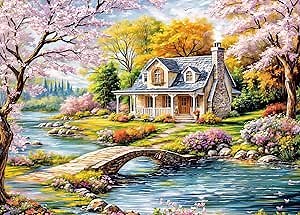 Jigsaw Puzzles for Adults 1000 Piece Puzzle for Adults 1000 Pieces Puzzle 1000 Pieces-Idyllic Rural Summer Landscape
