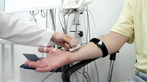 Electromyography for testing patient nerve activity. A modern medical test to detect nerve and muscle issues. Perfect for showcasing professional diagnostics.