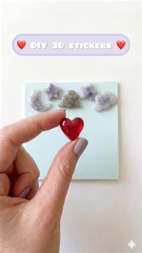 How to make 3D stickers with hot glue ❤️ #craft#handmade#art#tutorial