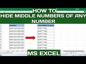 How to Hide Middle Numbers in Excel | Excel Tutorial: Show Only First and Last Digits of a Number
