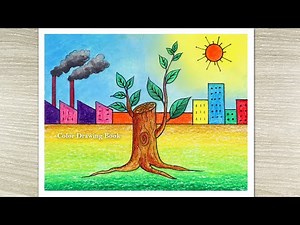 How to Draw Save Tree Save Earth, Environment day drawing, Poster Painting
