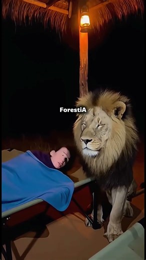 Midnight Visitors Under the Lantern 🌙🦁