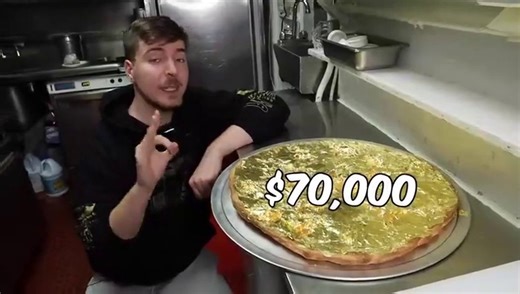 Mr Beast Ate A $70,000 Golden Pizza