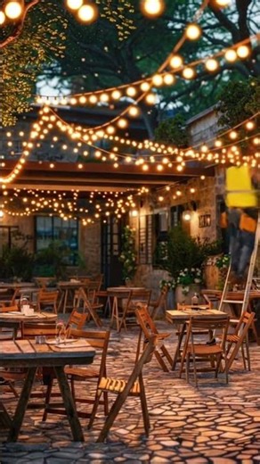 Magical Outdoor Café Patio Lighting Transformation