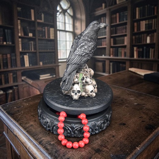 Gothic Jewelry Box Raven Statue, Dark Academia Crow Decor, Skull Sculpture, Handmade Gothic Home Accent - Etsy