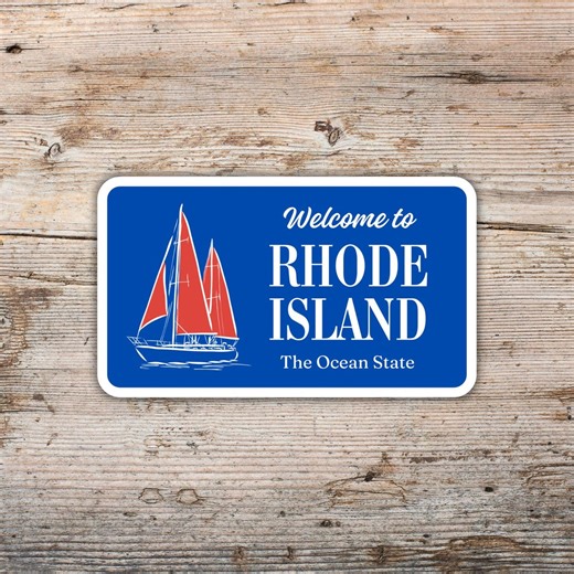 Welcome to Rhode Island Sticker • Road Sign Inspired Design • Waterproof & Laminated Vinyl Decal • Rhode Island Lover Gift - Etsy