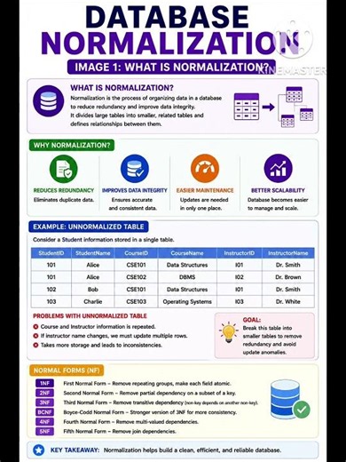 Database Normalization 📚 | 1NF, 2NF, 3NF