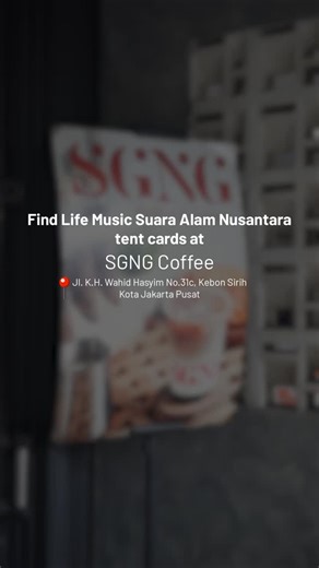 YKAN on Instagram: "Life Music kini hadir di cafe dan resto favoritmu! Temukan Life Music tent card dan scan QR code untuk merasakan ketenangan alam langsung dari ponselmu! 📍SGNG Coffee Kamu juga bisa dengarkan sekarang di platform musik favoritmu dengan klik link di bio YKAN! #LifeMusicbyYKAN #UntukIndonesiaLestari #KonservasiAlamNusantara #YKAN"