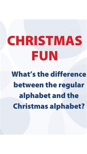 Magic English on Instagram: "What’s the difference between the regular alphabet and the Christmas alphabet? 👉 The Christmas alphabet has NOEL. Pointa vtipu stojí na slovní hříčce a výslovnosti. „Christmas alphabet has Noel“ může znít stejně jako „has no L“ — tedy že vánoční abeceda nemá písmeno L. Zároveň ale skutečně „obsahuje“ slovo Noel, které je spojováno právě s Vánoci a víceméně znamená “Vánoce”. Právě tahle hra se zvukem slov dělá vtip vtipem — jednoduché, ale chytré. 🙌🏻"