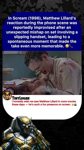 In Scream (1996), Matthew Lillard's reaction during the phone scene was reportedly
