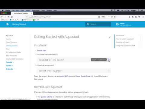 Lesson 3 - Server Side Dart: Installing Aqueduct