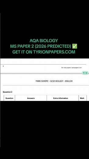 AQA Biology A level 2026 Predicted Papers