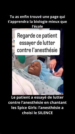 Biologie.Explicative on Instagram: "Défi d’anesthésie accepté 🎤😴 Une patiente chantait « Wannabe » des Spice Girls jusqu’à ce qu’elle s’endorme sur la table d’opération. Des moments comme celui-ci nous rappellent à quel point le cerveau humain sous anesthésie est fascinant 🧠✨. La transition entre l’état de pleine conscience et le sommeil profond n’est pas instantanée : c’est comme si l’énergie du cerveau diminuait progressivement, tout en essayant encore de fonctionner. Ce qui est incroyable