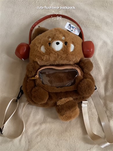 cute plush bear backpack >> #backpack #plushbearbackpack #plushbear