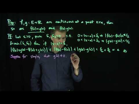 Sum and Products of Continuous Functions
