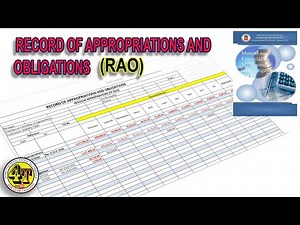 RECORD OF APPROPRIATIONS AND OBLIGATIONS (RAO) | BARANGAY ACCOUNTING