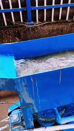 Minerals are sorted by specific gravity using water flow pulsation.