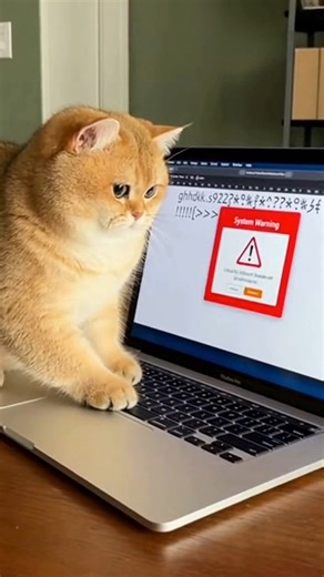 Cat using laptop #cat #skills