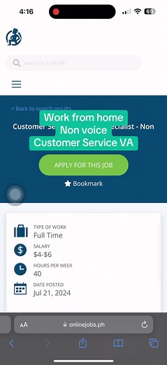 Not affiliated with the job poster. Link is in the commen section. #wfh #freelancer #virtualassistant #workfromhome #onlinejobsph #nonvoice
