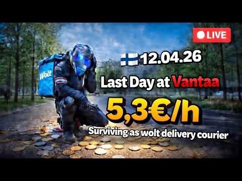 🇫🇮 12.04.26 NEW City: VANTAA! Surviving as wolt delivery courier with 5,3€/h in Finland!