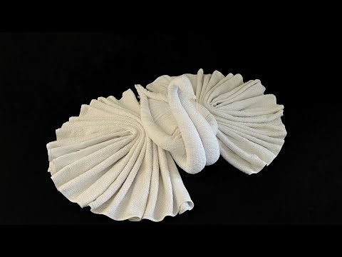 OMG Beautiful Towel art !!! How to Make Towel Folding Swan | Towel art in Housekeeping