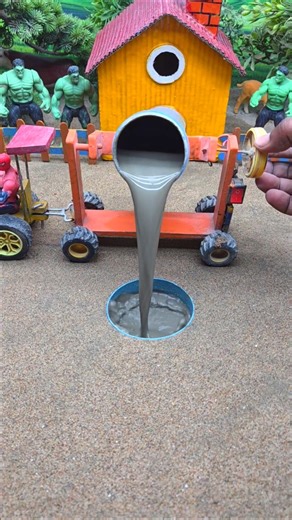 😱 Amazing Mini Tractor Making Cement Pillar | DIY Real Working Construction Machine 🚜 #shorts