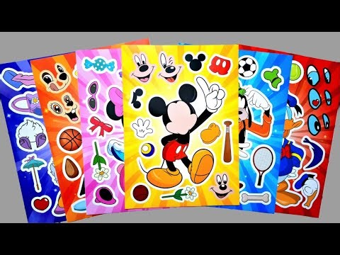 🎀 Paper DIY 🎀 Relaxing ASMR | Disney Sticker Book DIY | Mickey, Minnie, Donald & Goofy
