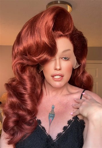 Jessica Rabbit is the GOAT. *** You can recreate this style yourself with a Calpernia in BBQ or get your very own Made-to-Order wig at Wig Takeout (🔗 on my profile)!*** #dragqueen #cosplay #wigstyling #lacefrontwig