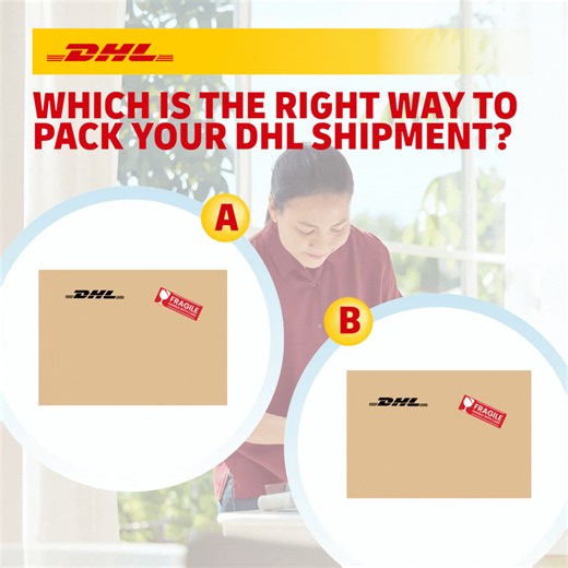 Packing the right way matters! It ensures your shipment stays safe and moves quickly.📦 When sending a package with DHL, proper packaging is key to minimize delays. Apply the H-taping method by sealing the top and bottom openings of the box. Place tape along the center seam and across both edges to form an “H” shape. This helps reinforce the box and keeps it from opening during transit. So, which one is correct—A or B? Send your answers down below so others can stay informed! 👀 #DHLExpress #DHL