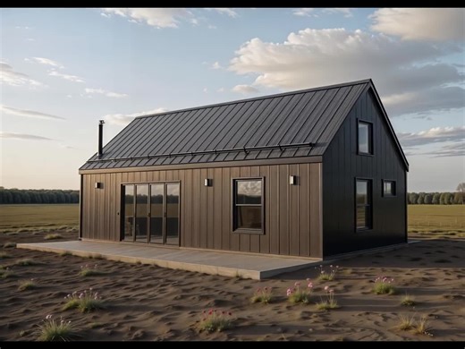 16' X 32' Modern Barn House Plan With Loft: 2 Bed Cabin (PDF Download) - Etsy Canada