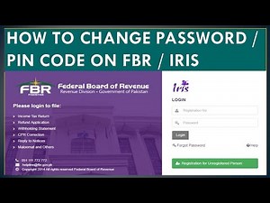 How To Change Password & Pin Code For FBR / IRIS