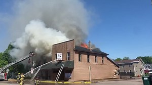 THE LATEST Here is video of Chicken Chaser's in Fall Creek right now where flames are showing again. What we know so far: https://wqow.com/2021/06/01/firefighters-fight-blaze-at-chicken-chasers-in-fall-creek/ | WQOW News 18