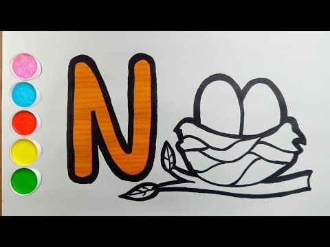 N is for Nest 🪺 | ABC Alphabet Learning & Coloring for Kids | Letter N Phonics