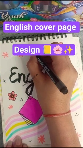 English' cover page design for notebook and assignment 📒🌸|#youtubeshorts #youtubenextup #ytshorts