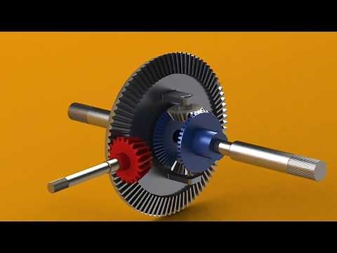 Solidworks tutorial: Differential Gear Train Designing,Assembly and Motion Study