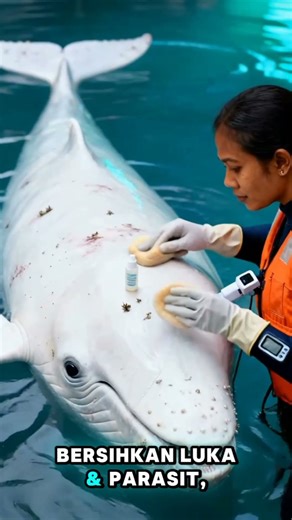 Albino Humpback Whale Healed to Recover #savetheocean #wildliferescue #humpbackwhale