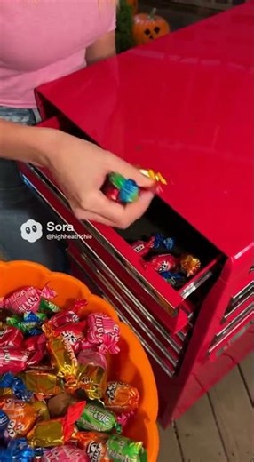 Mechanic tool cabinet tick or treating? What a weird Halloween! Sora 2 Ai